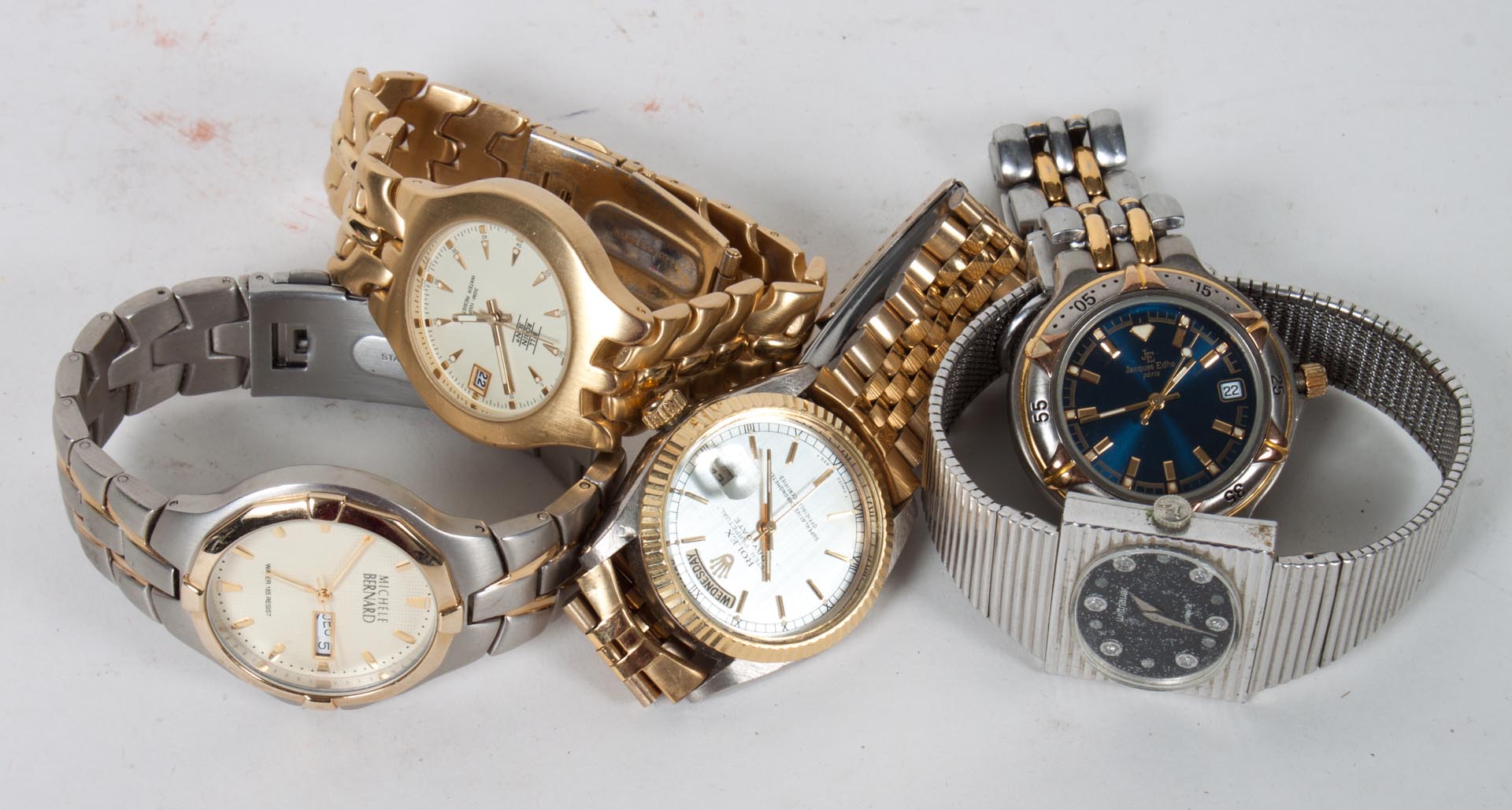 Appraisal: Five assorted gentleman's watches including Wittnauer Jacques Edho Bill Robin