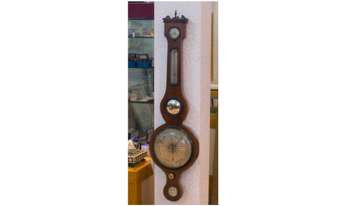 Appraisal: Victorian Mahogany Banjo Barometer Made by Gerletti of Glasgow inches