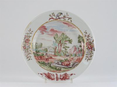 Appraisal: A rare Meissen Hausmaler plate painted in the manner of