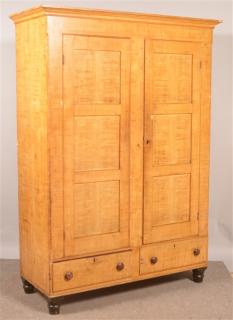 Appraisal: Lancaster Co PA Softwood Grain Dec Wardrobe Lancaster County PA