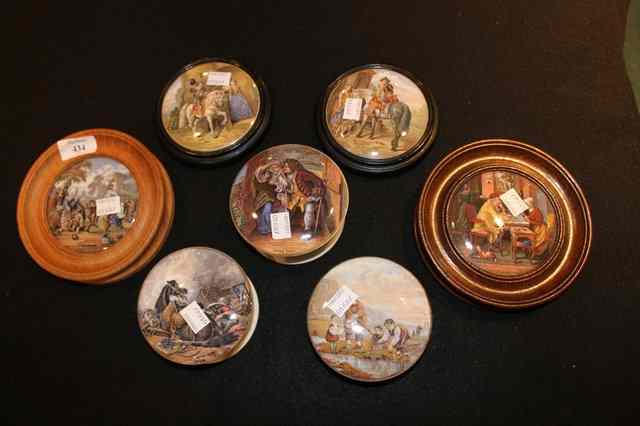 Appraisal: A COLLECTION OF SEVEN VARIOUS POT LIDS including 'Uncle Toby'