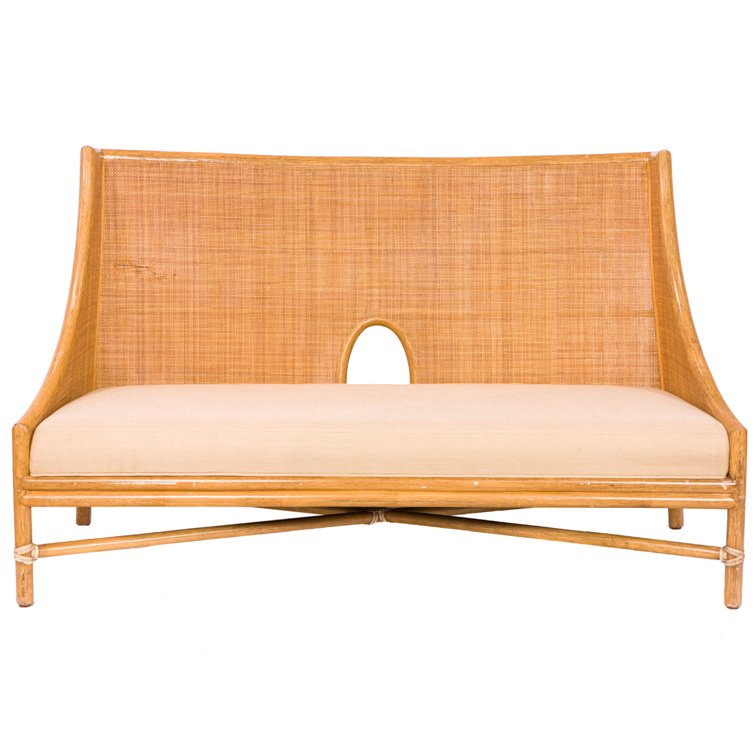 Appraisal: A MCGUIRE SAN FRANCISCO SETTEE A McGuire San Francisco settee