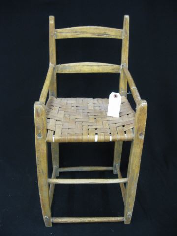 Appraisal: Antique Child's Highchair split oak style seat circa