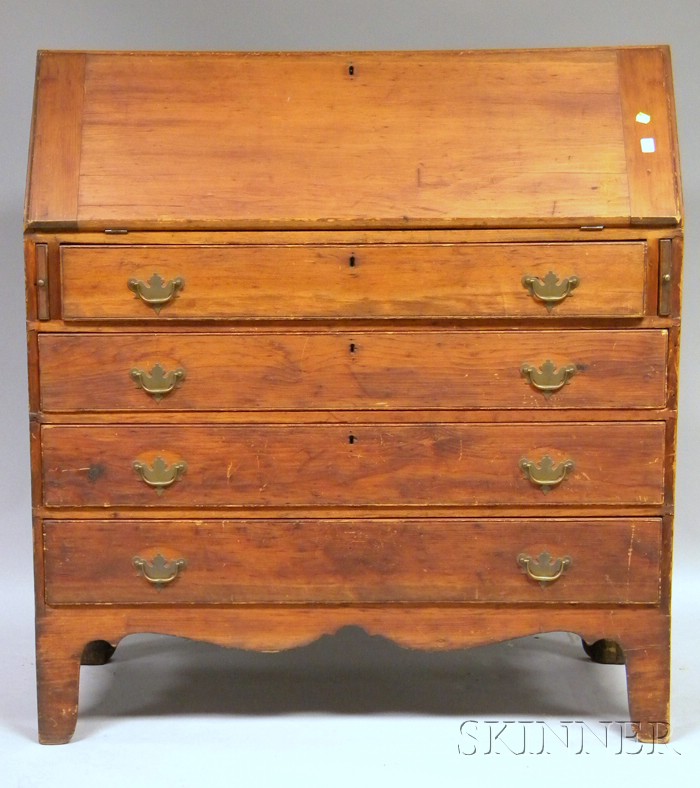 Appraisal: Federal Pine Slant-lid Desk ht wd in