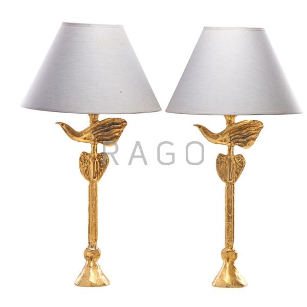 Appraisal: PIERRE CASENOVE FONDICA Pair of table lamps Condition Report Possible