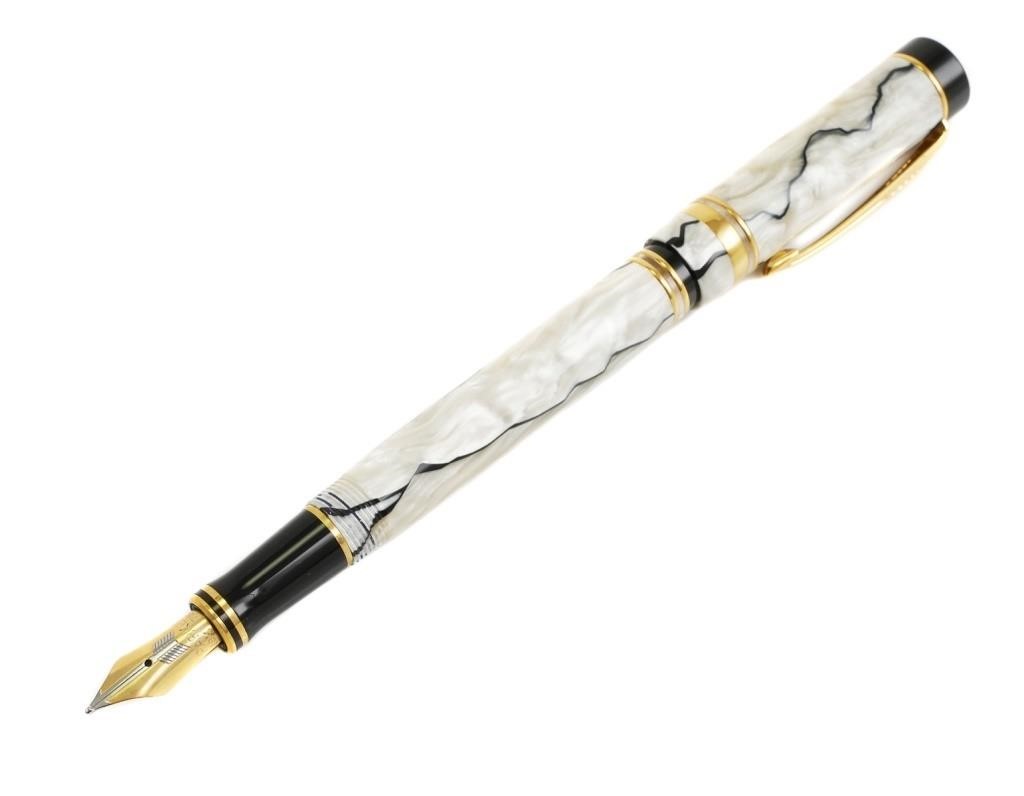 Appraisal: PARKER Duofold International flat top pearl black gold trim K