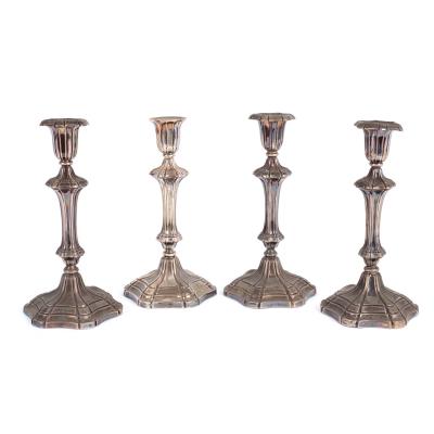 Appraisal: A set of four William IV silver candlesticks probably by