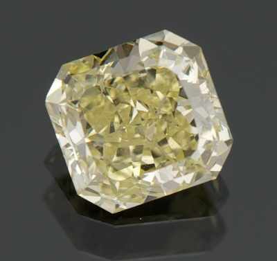 Appraisal: An Unmounted ct Princess Brilliant Cut Fancy Yellow Diamond GIA