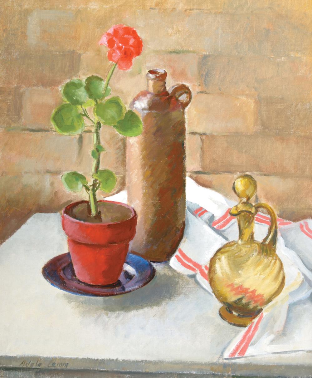 Appraisal: Adele Lemm American Tennessee - Still Life with Geranium oil