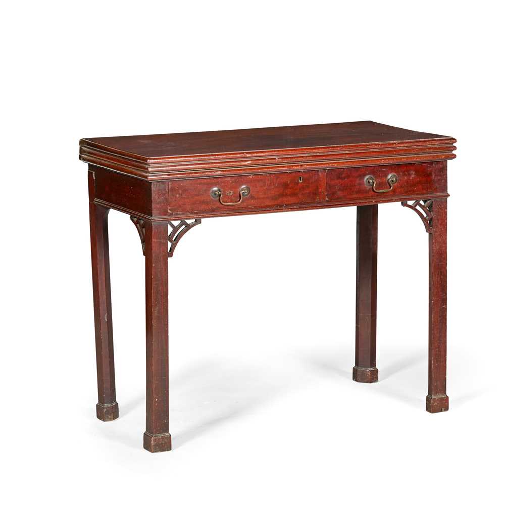 Appraisal: GEORGE II MAHOGANY GAMES AND CARD TABLE MID TH CENTURY