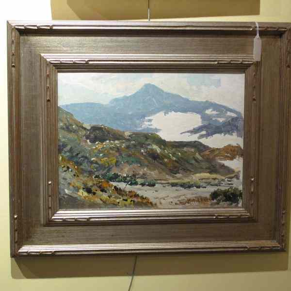 Appraisal: William Krehm CA - Desert Landscapeoil on board signed at