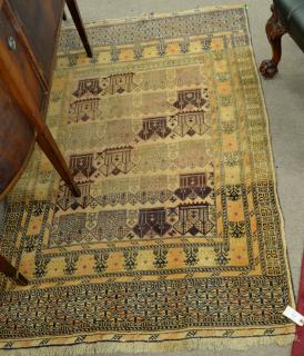 Appraisal: Oriental throw rug ' x ' Oriental throw rug '