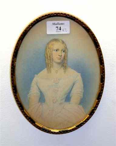 Appraisal: TH CENTURY ENGLISH SCHOOLHalf length portrait of a young girl