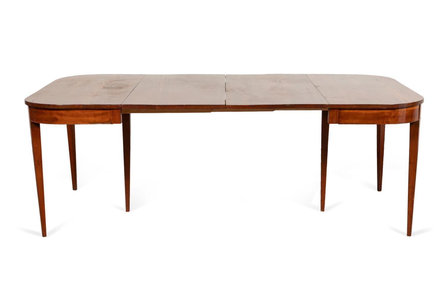 Appraisal: TH C HEPPLEWHITE WALNUT DINING TABLE W LEAVES American Hepplewhite