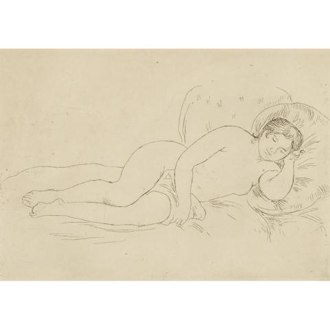 Appraisal: Pierre-Auguste Renoir - FEMME NUE COUCH TOURN E A DROITE