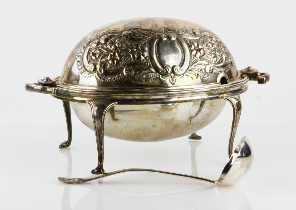 Appraisal: - Sheffield Serving Dish Sheffield roll top serving dish silver