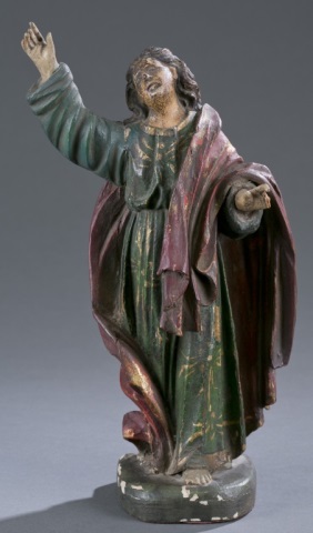 Appraisal: th c European Carved Wood Santos Polychrome figure of Jesus