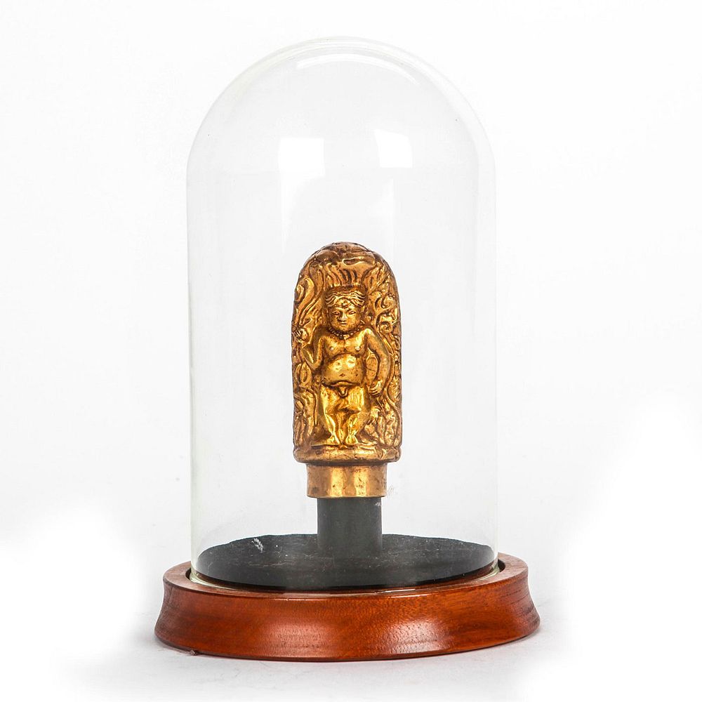 Appraisal: INDIAN GANESHA AND KUBERA ORNAMENTAL COVER IN CASE Delicately hand