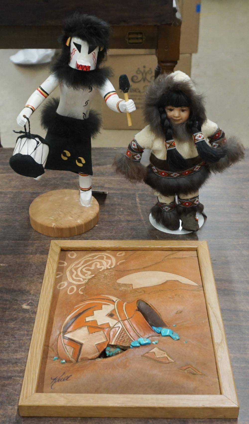 Appraisal: Kachina and Eskimo Dolls and a Three-Dimensional Work of Art