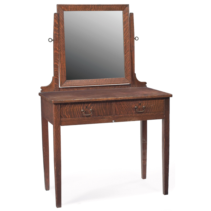 Appraisal: Arts and Crafts vanity adjustable mirror at top over two