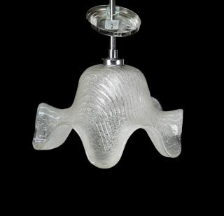 Appraisal: Murano Glass Pendant Fixture Murano glass scallop-form pendant fixture H