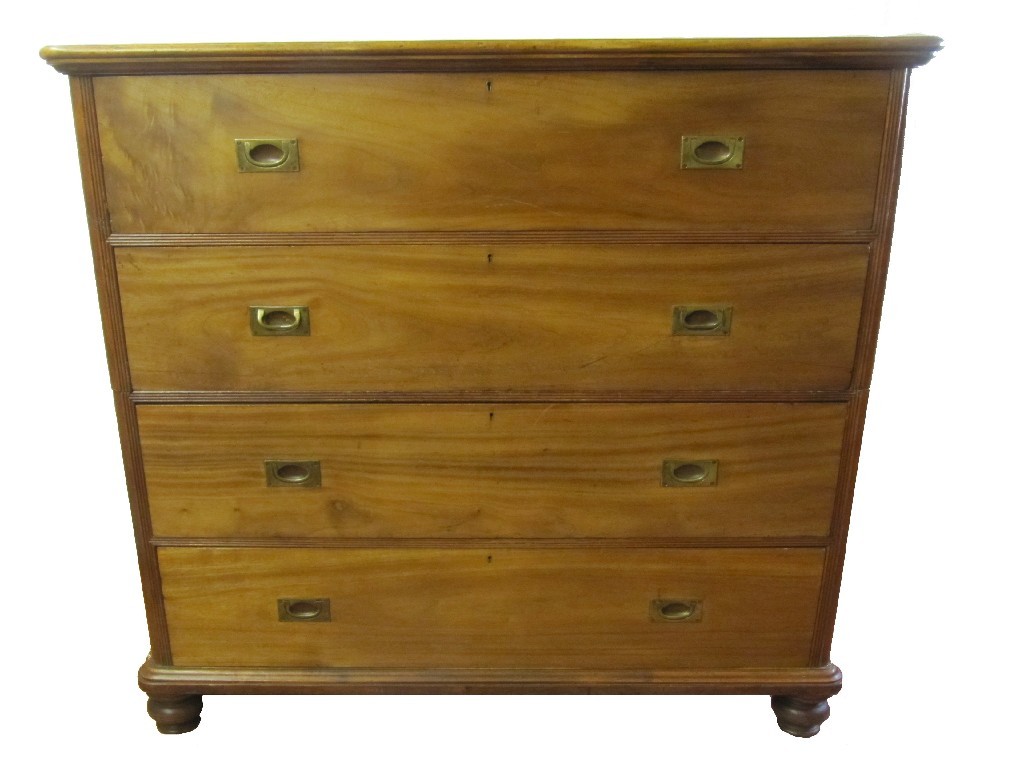 Appraisal: A Victorian camphorwood military campaign chest the top and base