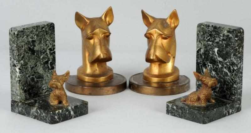 Appraisal: Lot of Pairs of Scottie Bookends Description Large cast iron