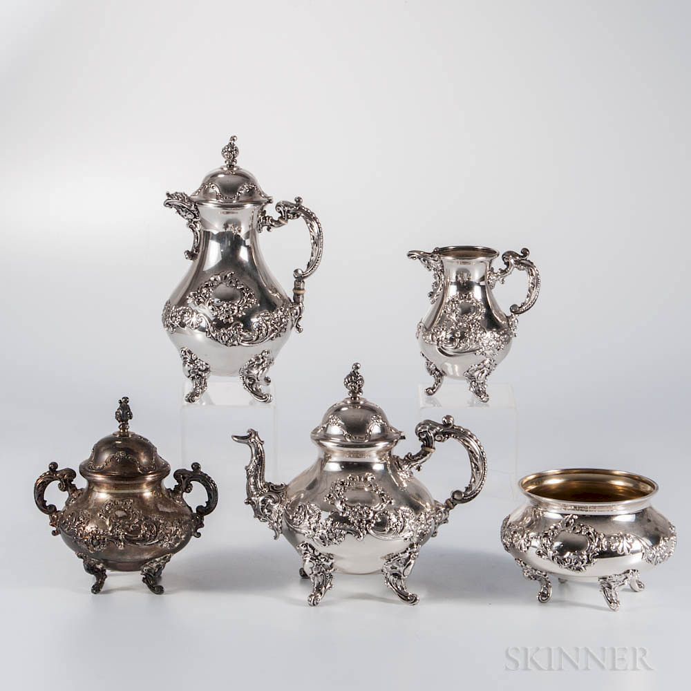 Appraisal: Five-piece Shiebler Sterling Silver Tea and Coffee Service Five-piece Shiebler