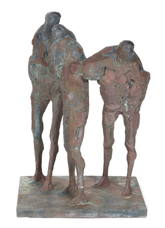 Appraisal: Sale Lot Artist Unknown th century Three Figures bronze Height