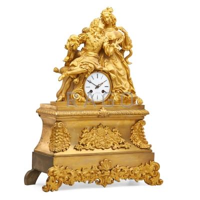 Appraisal: FRENCH GILT BRONZE MANTEL CLOCK Condition Report