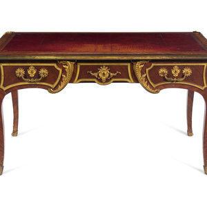 Appraisal: A Louis XV Style Gilt Bronze Mounted Kingwood Bureau Plat