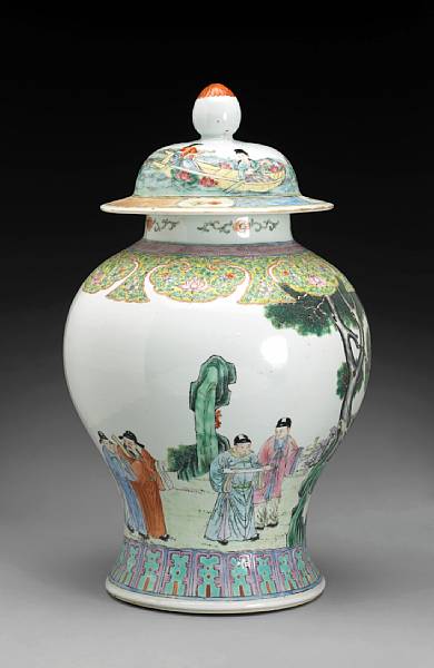 Appraisal: A famille rose enameled porcelain covered jar Republic Period Of