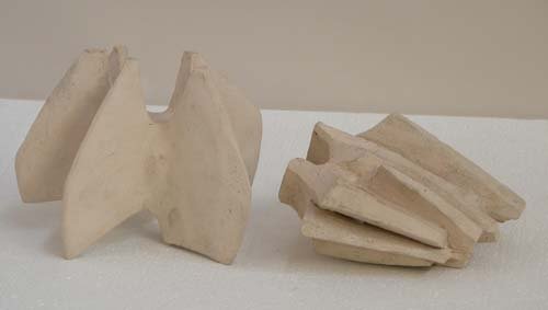 Appraisal: Two Abstract Sculptures Ceramic on Ceramic Caplan Jerry x x