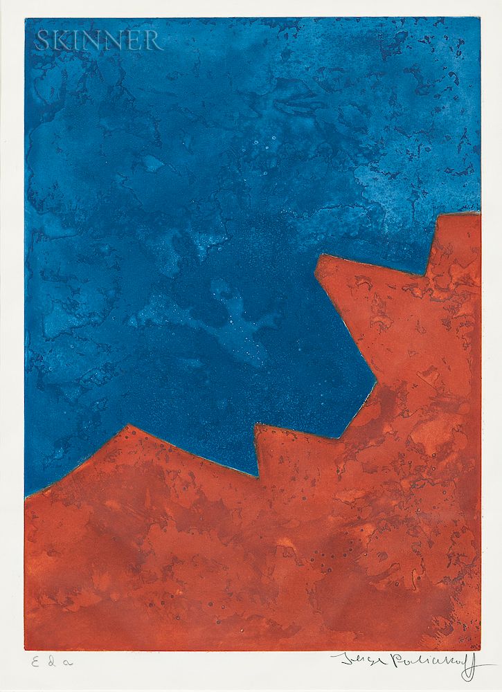 Appraisal: Serge Poliakoff Russian - Composition in Red and Blue Serge