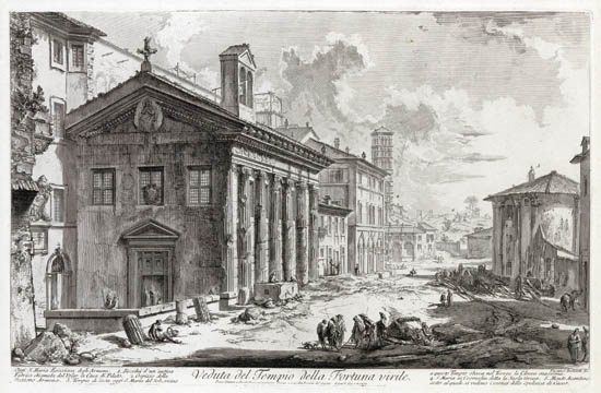 Appraisal: GIOVANNI B PIRANESI Veduta del Tempio di Antonino e Faustina