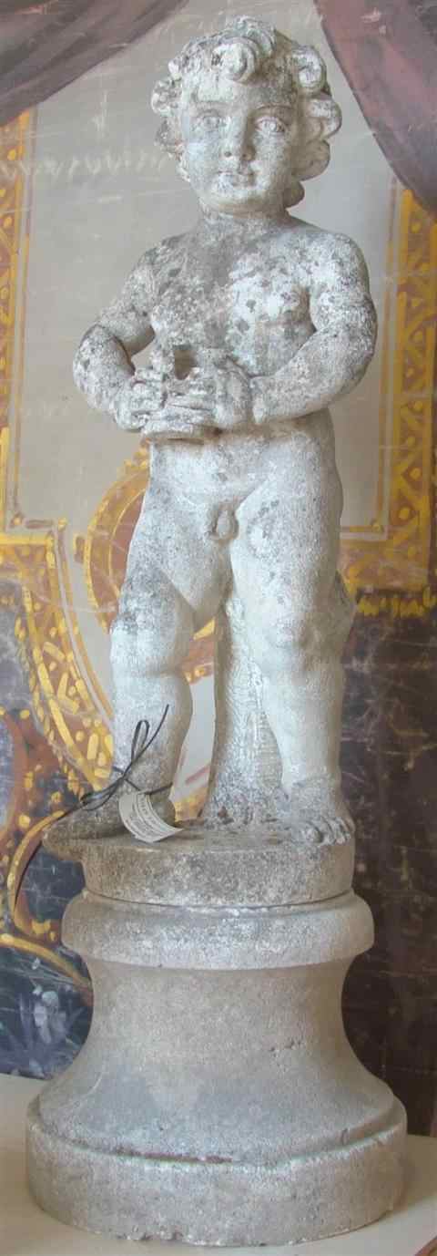 Appraisal: PAIR OF FRENCH STONE CHERUBS late th early th century