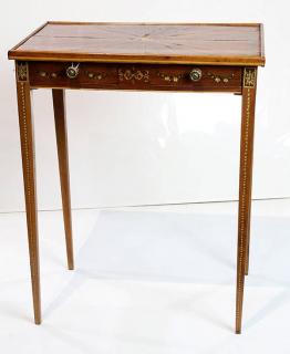 Appraisal: Biedermeier partial ebonized and fruitwood occasional table Biedermeier partial ebonized