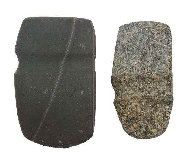 Appraisal: lot of Native American axe heads one granite the other