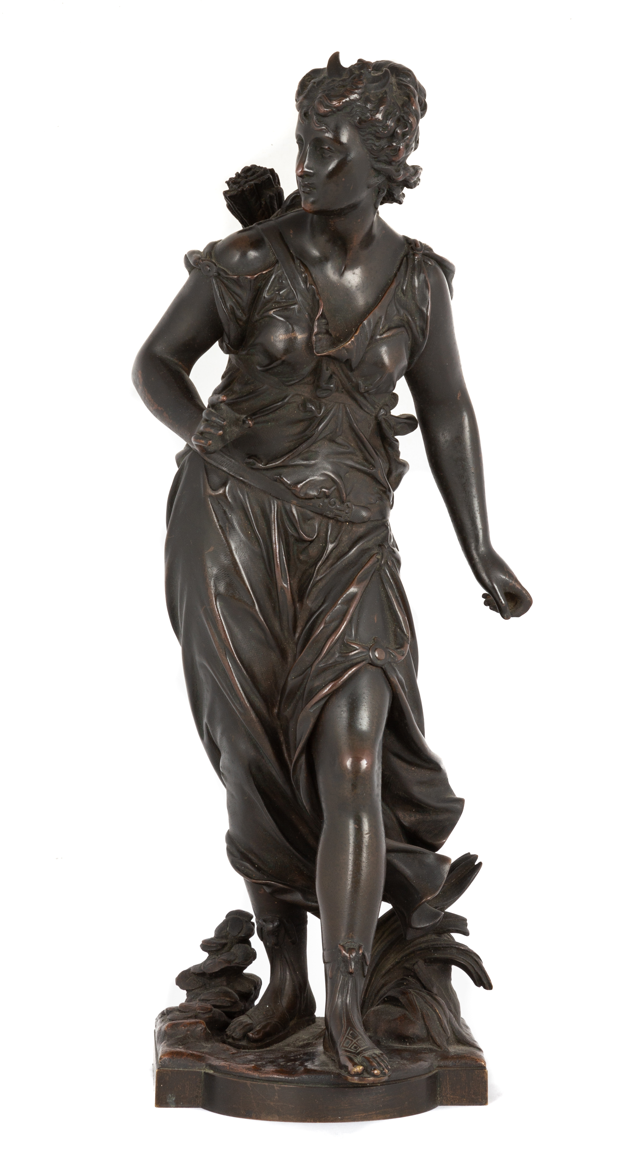 Appraisal: EUTROPE BOURET FRENCH - BRONZE SCULPTURE OF DIANE th century