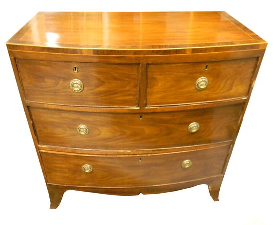 Appraisal: Georgian bowfront chest of four drawers English late th C