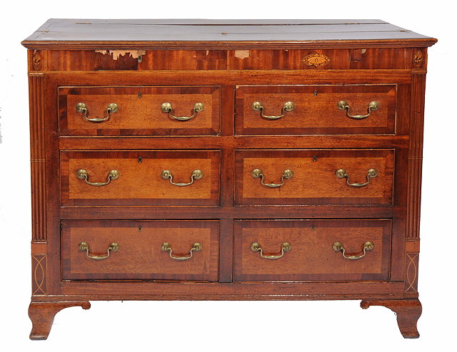 Appraisal: A GEORGE III OAK NORTH COUNTRY CHEST OF DRAWERS with