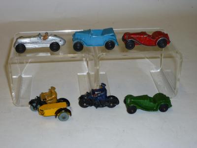 Appraisal: Miniature Dinky's comprising two Jaguars red and green blue Austin