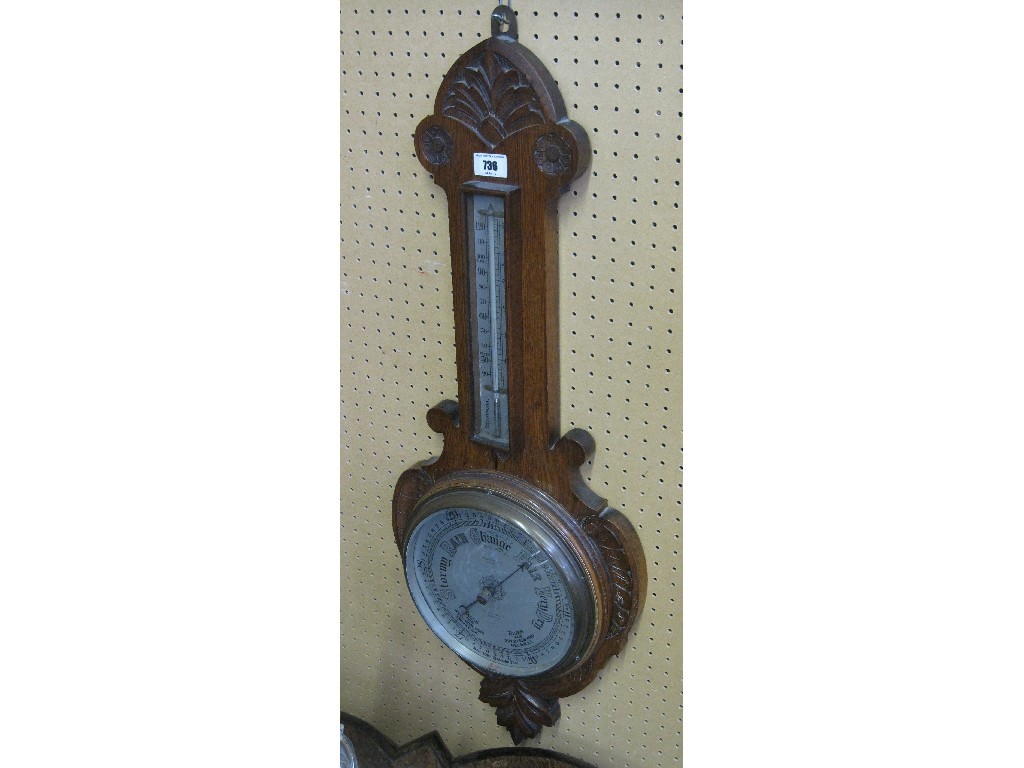 Appraisal: Oak cased banjo barometer