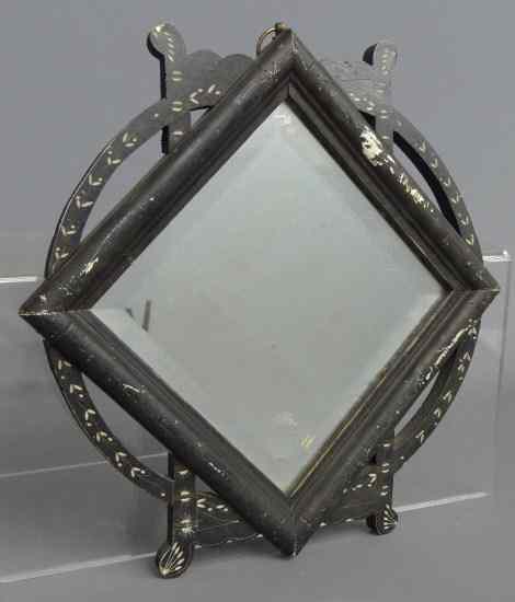 Appraisal: th c ebonized Victorian mirror '' x ''