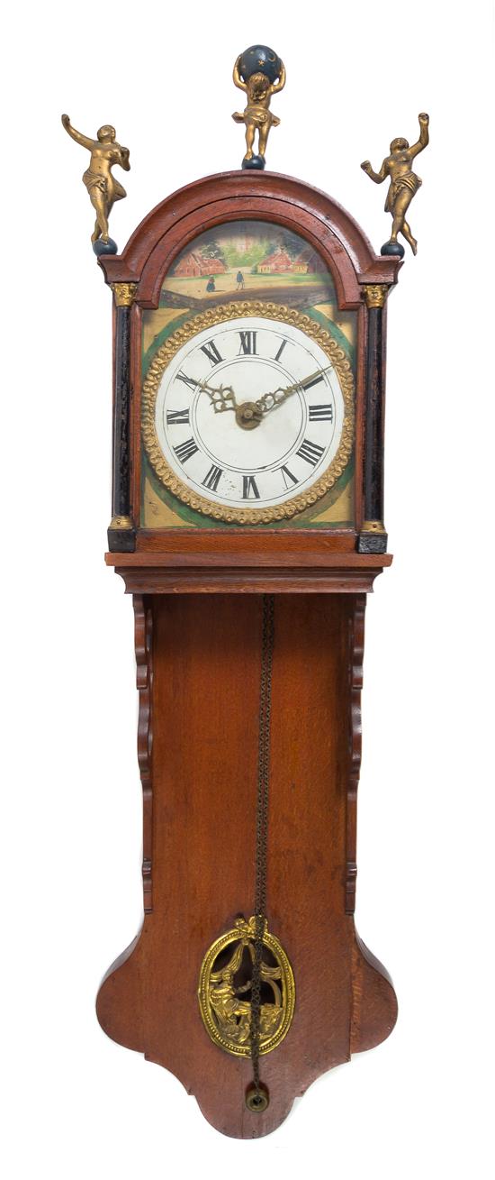 Appraisal: Sale Lot A Dutch Oak Wall Clock surmounted with a