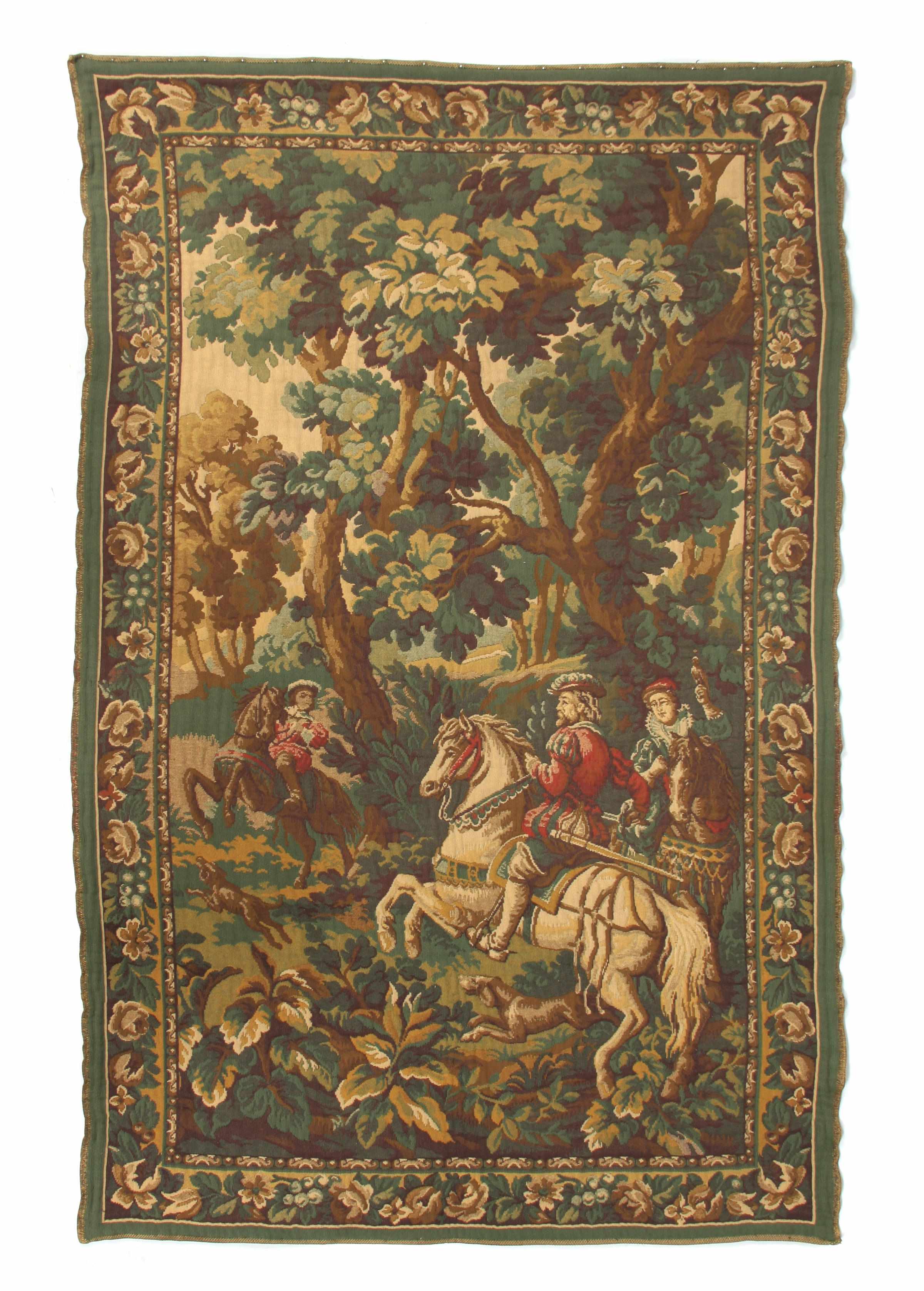 Appraisal: A pair of machine made tapestries in the Baroque taste