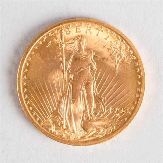 Appraisal: United States St Gaudens gold double eagle no motto MS-