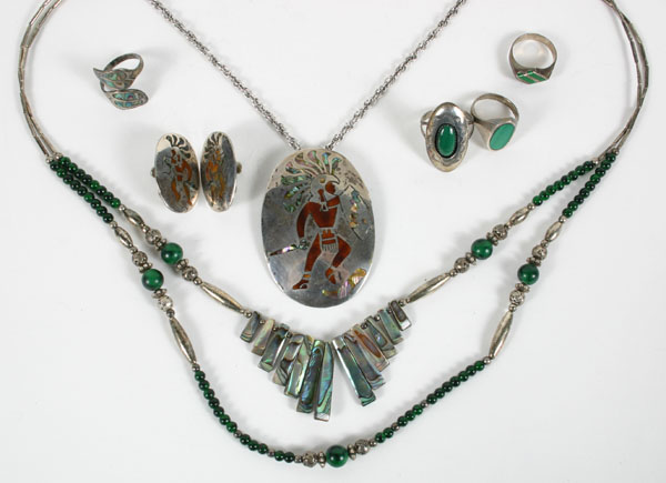 Appraisal: Mexican silver jewelry some Taxco sterling pieces including a sterling