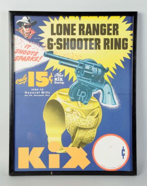 Appraisal: Kix Cereal Lone Ranger Promo Poster This paper poster advertises