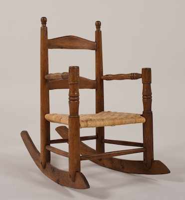 Appraisal: A Shaker Style Oak Child's Rocking Chair Apprx - H